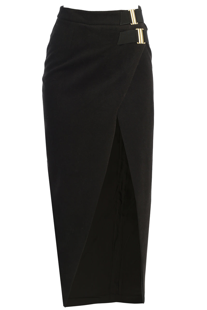 Black GISELE SLIT SKIRT