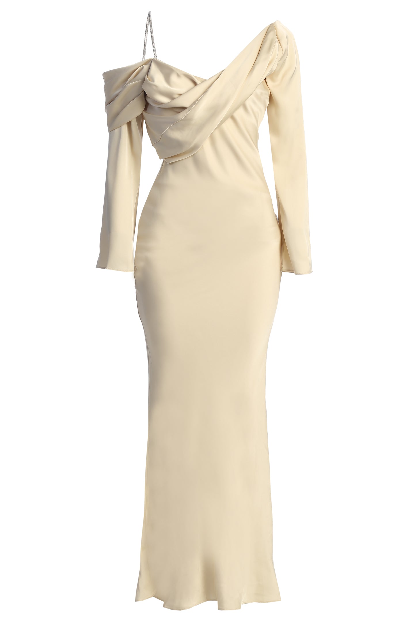 Champagne One And Only Satin Dress - JLUXLABEL