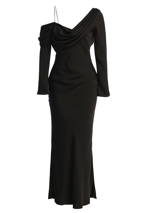 Black One And Only Satin Dress - JLUXLABEL