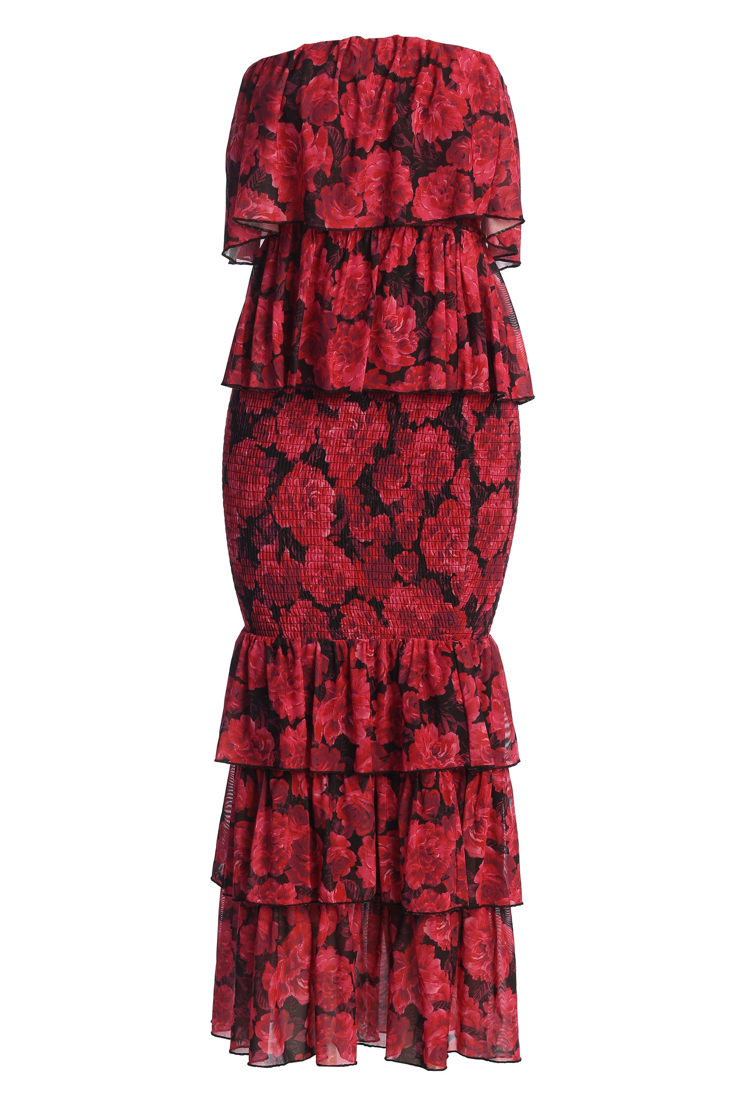 Pink  Floral Casa Blanca Ruffle Dress - JLUXLABEL