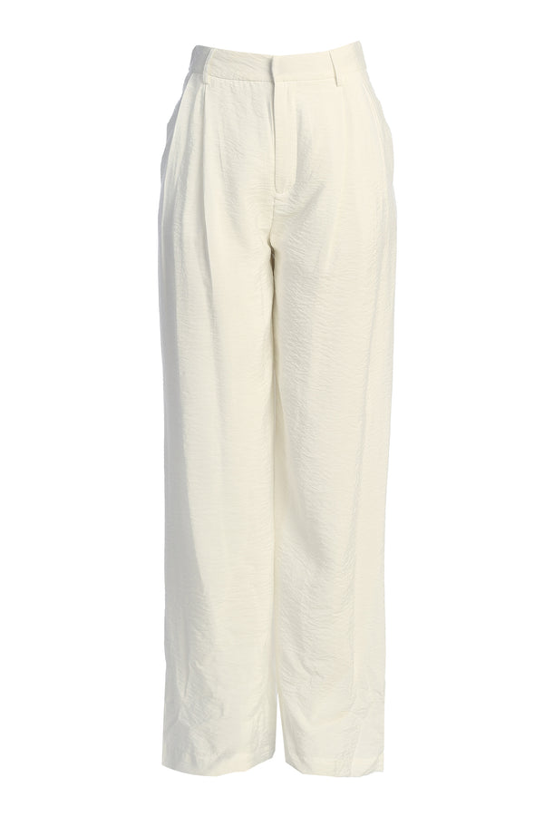 Ivory Drew Crinkled Trousers - JLUXLABEL