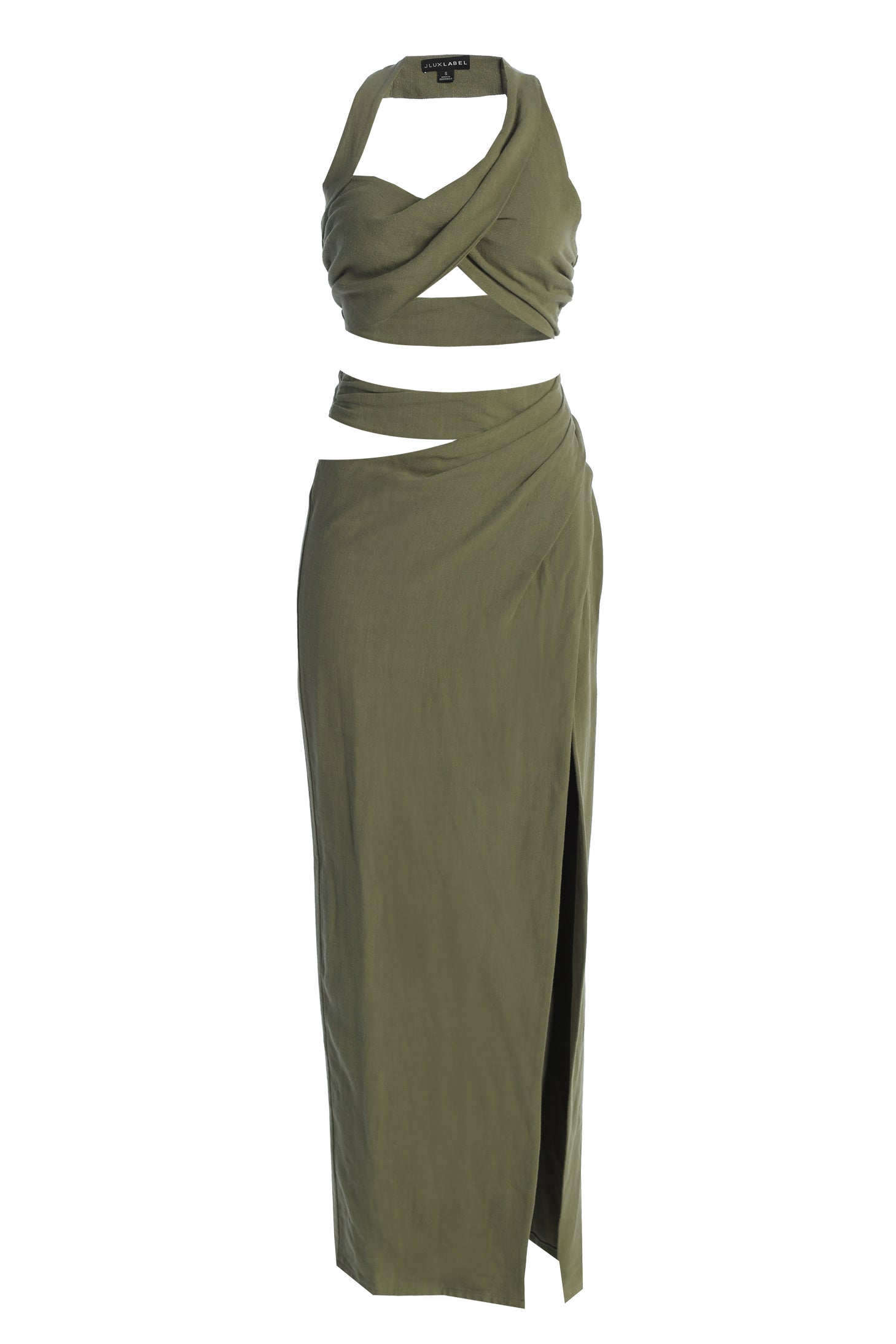 Olive New Age Two Piece Skirt Set Olive New Age Two Piece Skirt Set