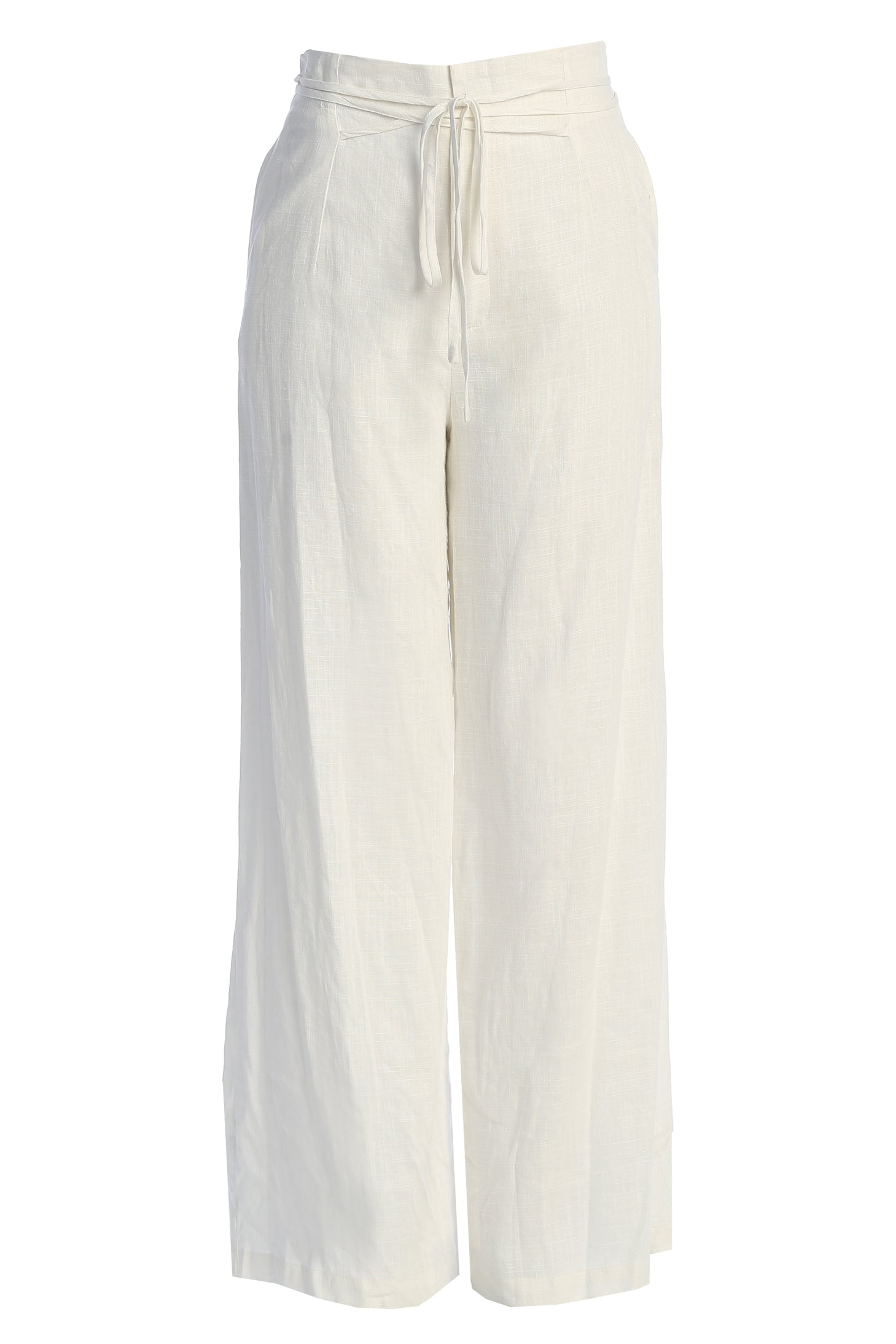 Off White Waverly Linen Trousers - The Linen Collection - JLUXLABEL