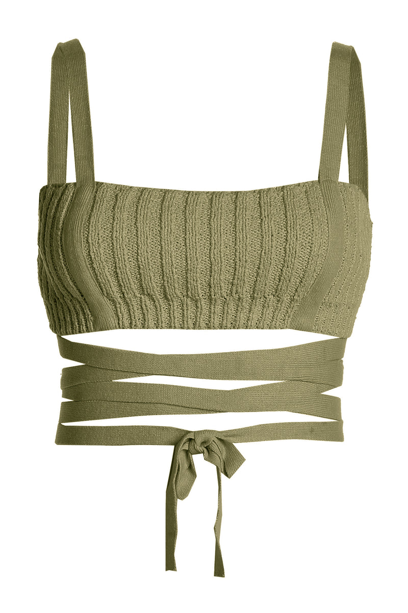 Moss She's All That Knit Crop Top - JLUXLABEL