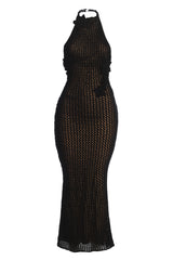 Black Paradise Crochet Maxi Dress