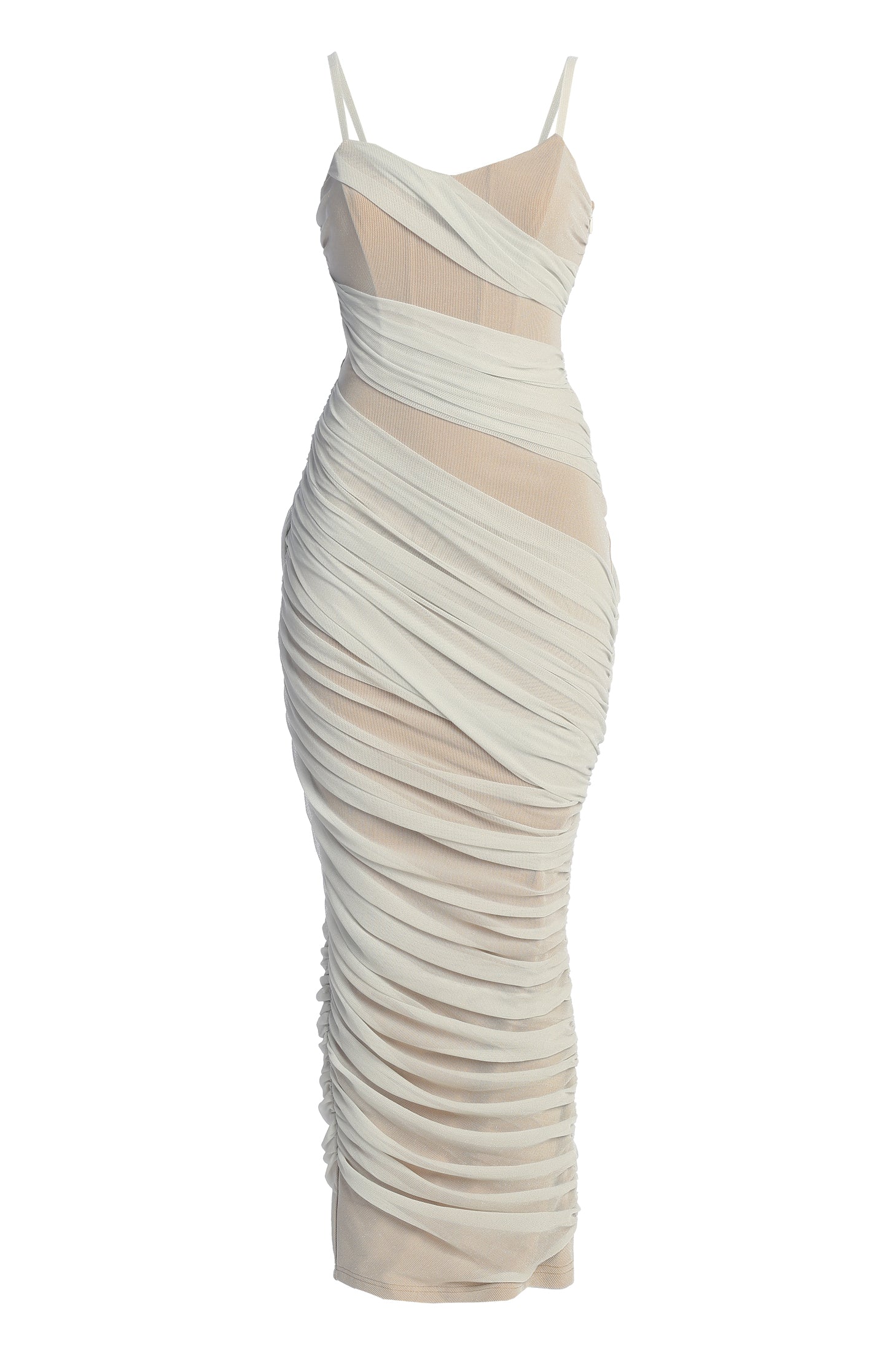 Ivory Catalina Lurex Knit Maxi Dress - JLUXLABEL