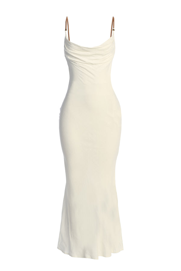 Ivory Getaway Linen Maxi Dress - JLUXLABEL