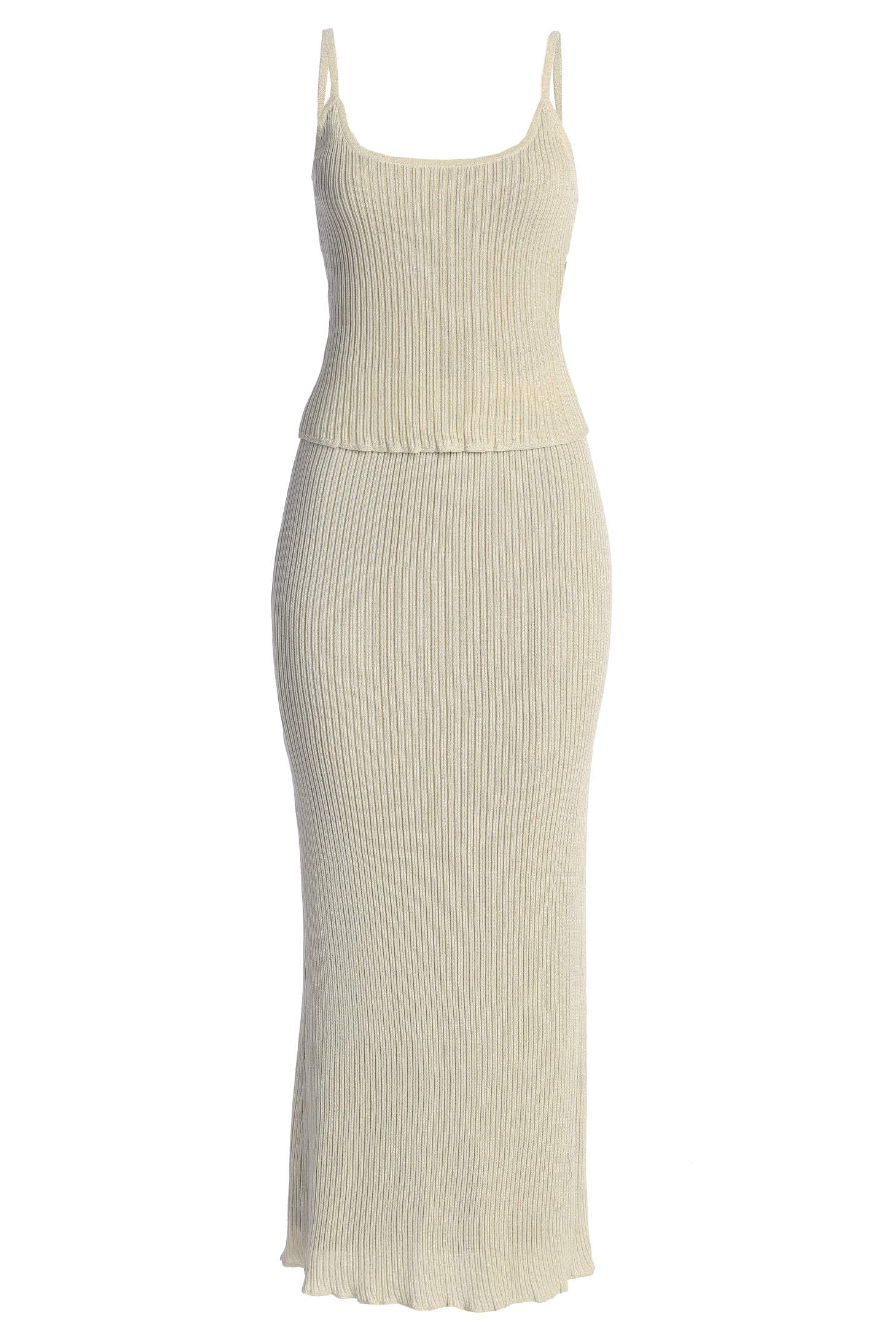 Champagne Serena Ribbed Skirt Set - JLUXLABEL