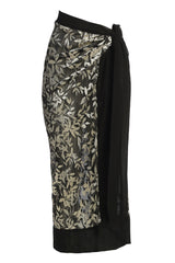 Black Positano Printed Sarong Skirt