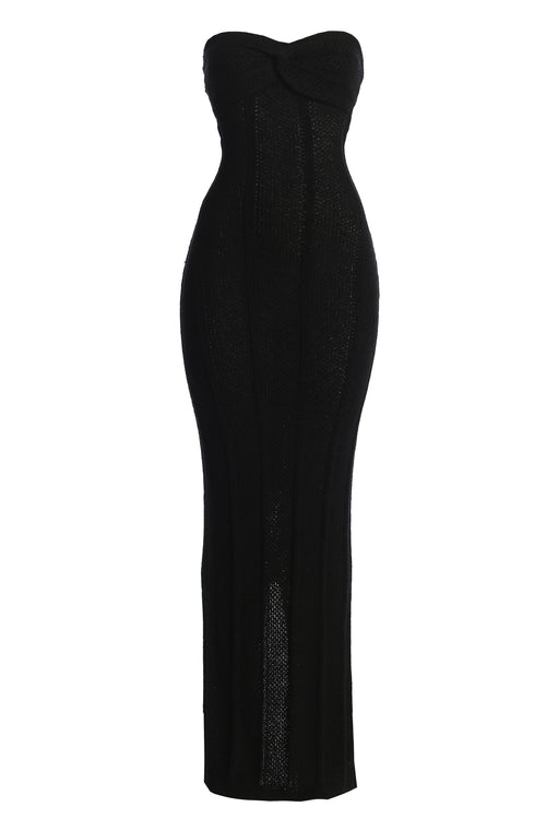 Glamora Brown Strapless Maxi Dress