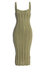 Moss Fine Knit Midi Dress - JLUXLABEL