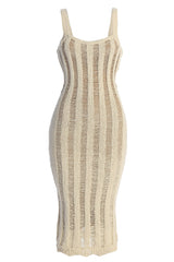 Buttercream Fine Knit Midi Dress - JLUXLABEL