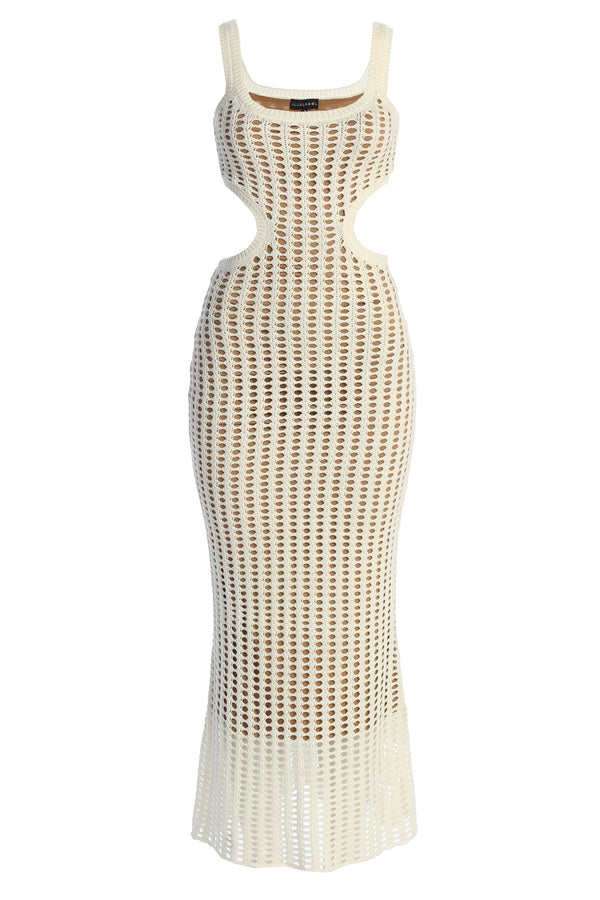 White Melrose Cutout Midi Dress - JLUXLABEL