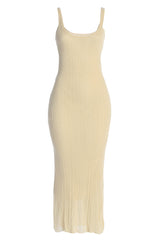 Cream Luna Sheer Maxi Dress - JLUXLABEL