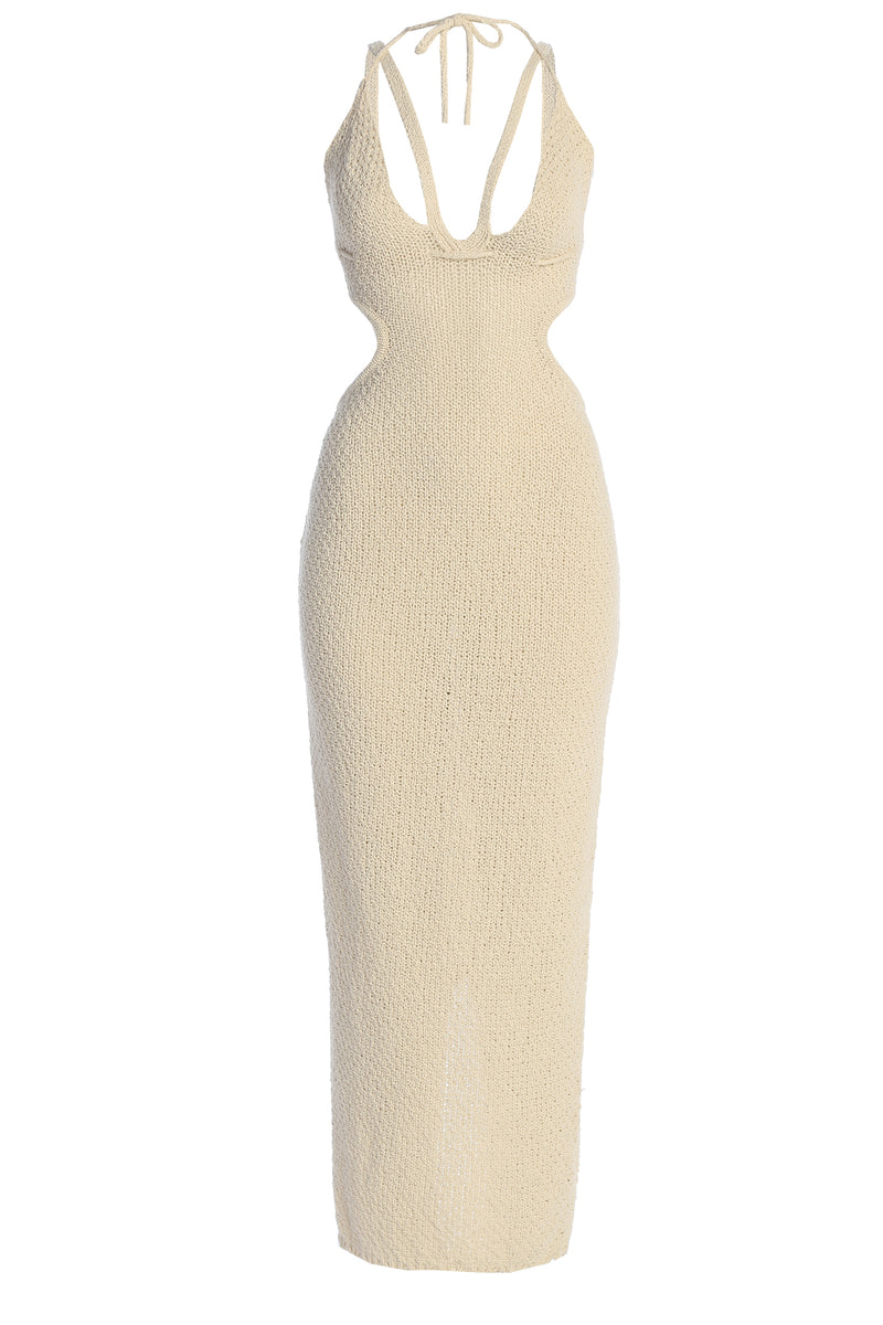 Buttercream Serenity Cutout Midi Dress - JLUXLABEL