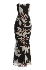 Ivory Floral Break Free Strapless Maxi Dress - JLUXLABEL