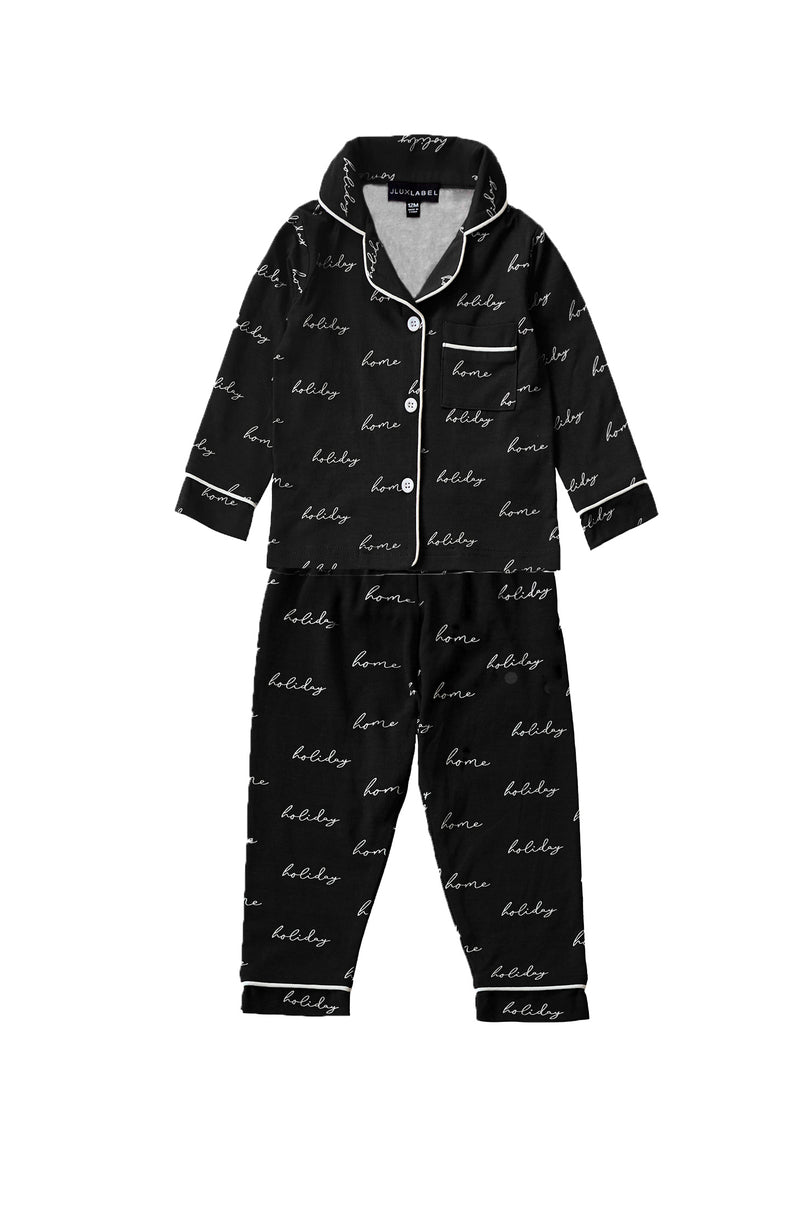 Black Home For The Holidays Kids Pajama Set