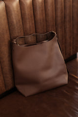 Chocolate Faux Leather Bag Set