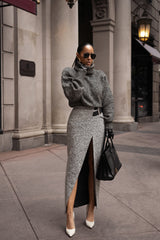 Grey Beginnings Sweater Knit  Turtleneck - JLUXLABEL