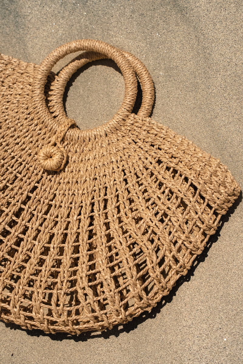 Tan Bora Bora Straw Bag:OS | JLUXLABEL