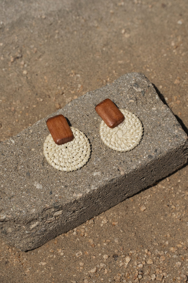 Ivory Clear Waters Rattan Earrings - Crochet Collection - JLUXLABEL - Jewelry