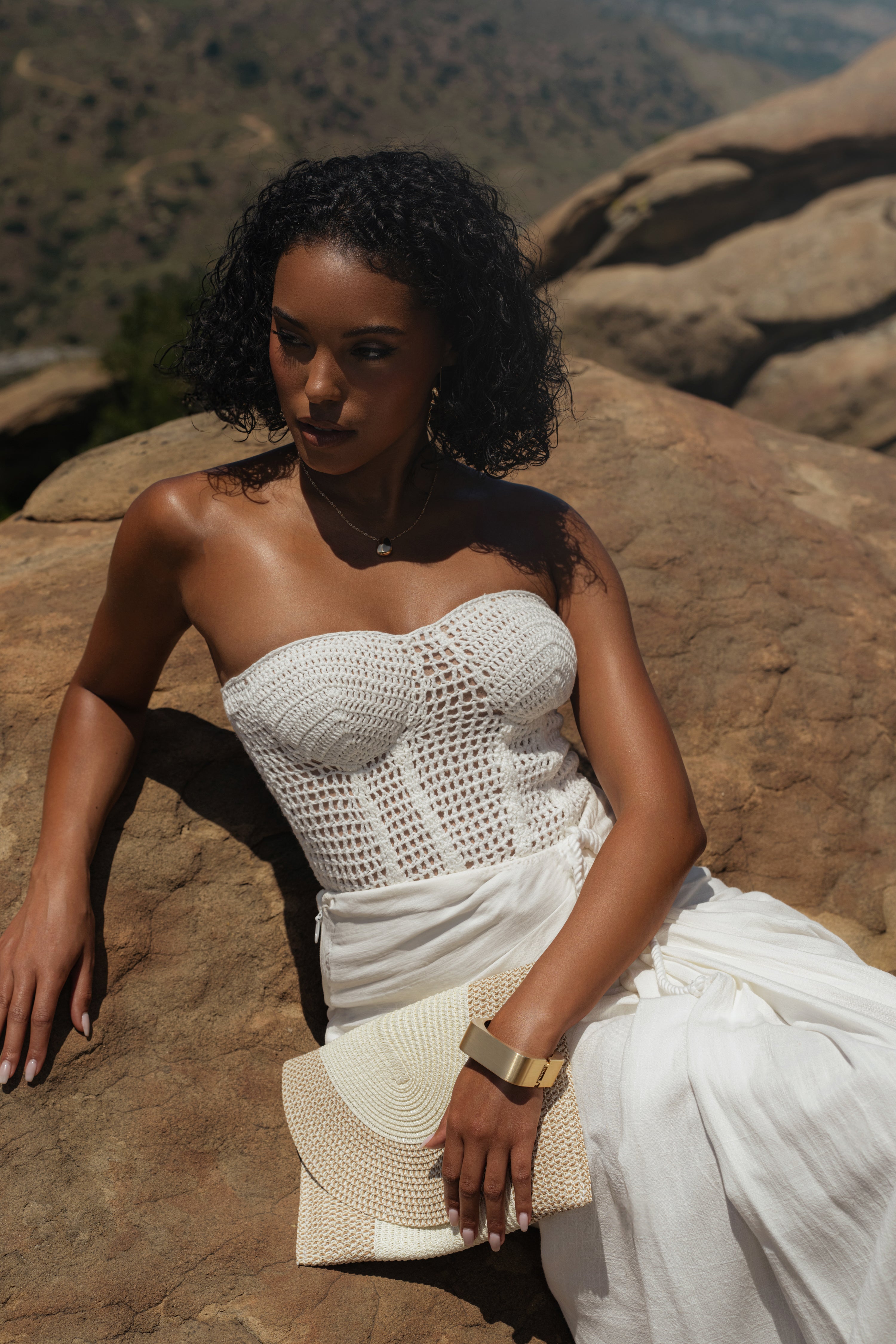 White Want It All Crochet Bustier - JLUXLABEL