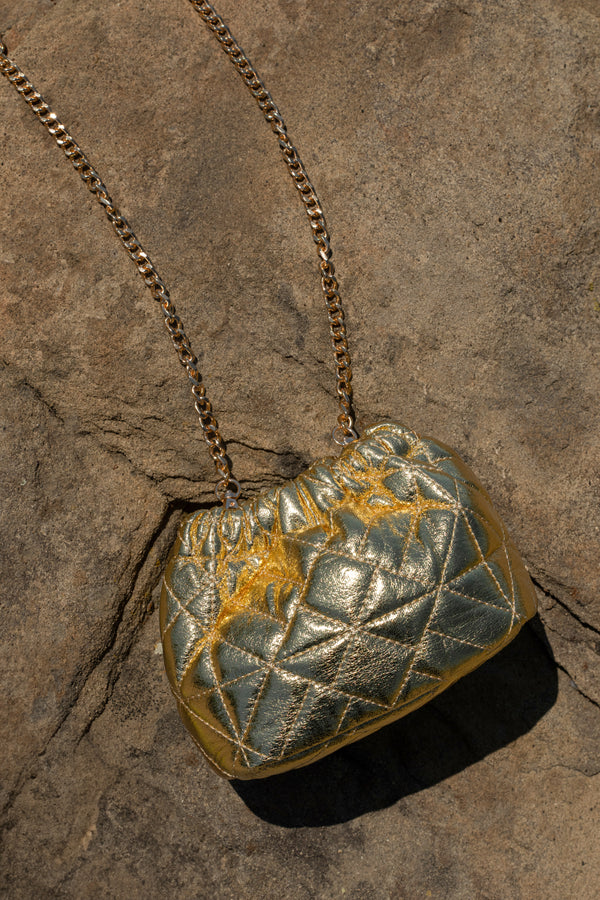 Gold Rue Metallic Crossbody Bag