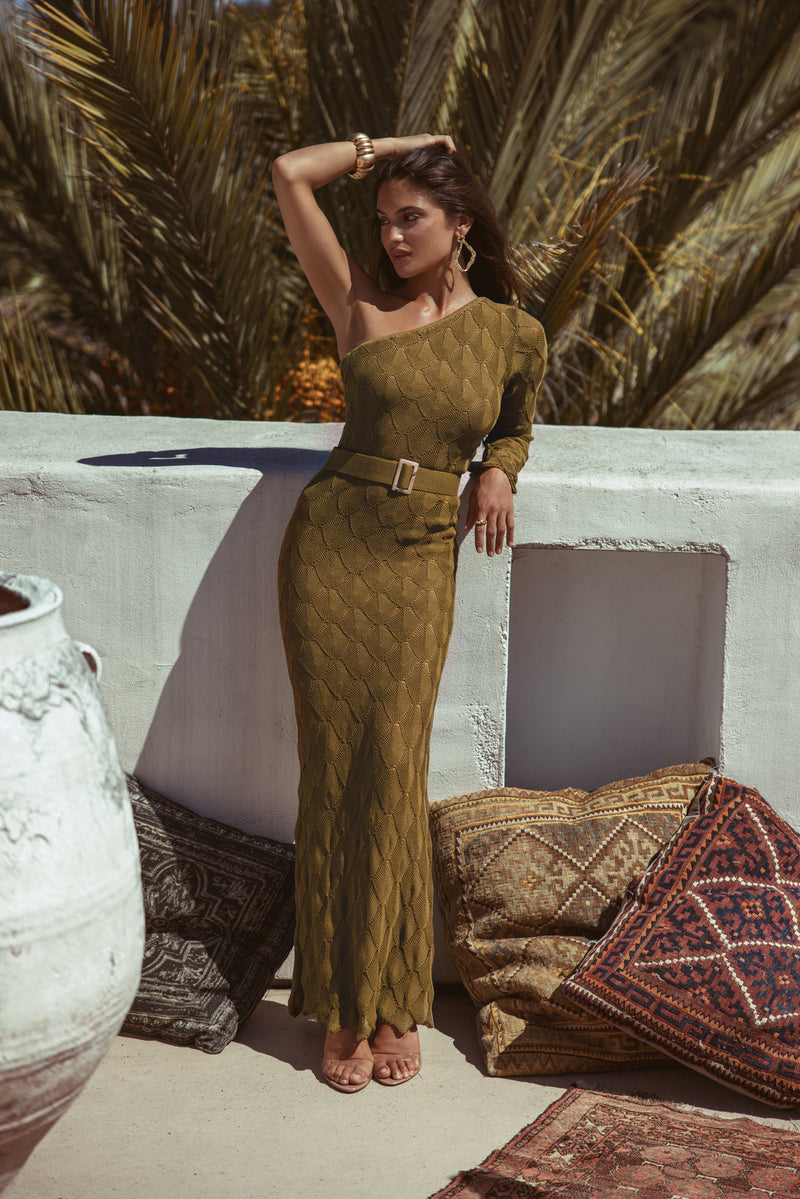 Robe à épaule unique Olive La Costa