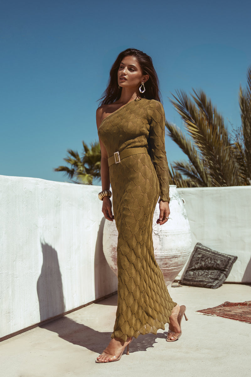 Robe à épaule unique Olive La Costa