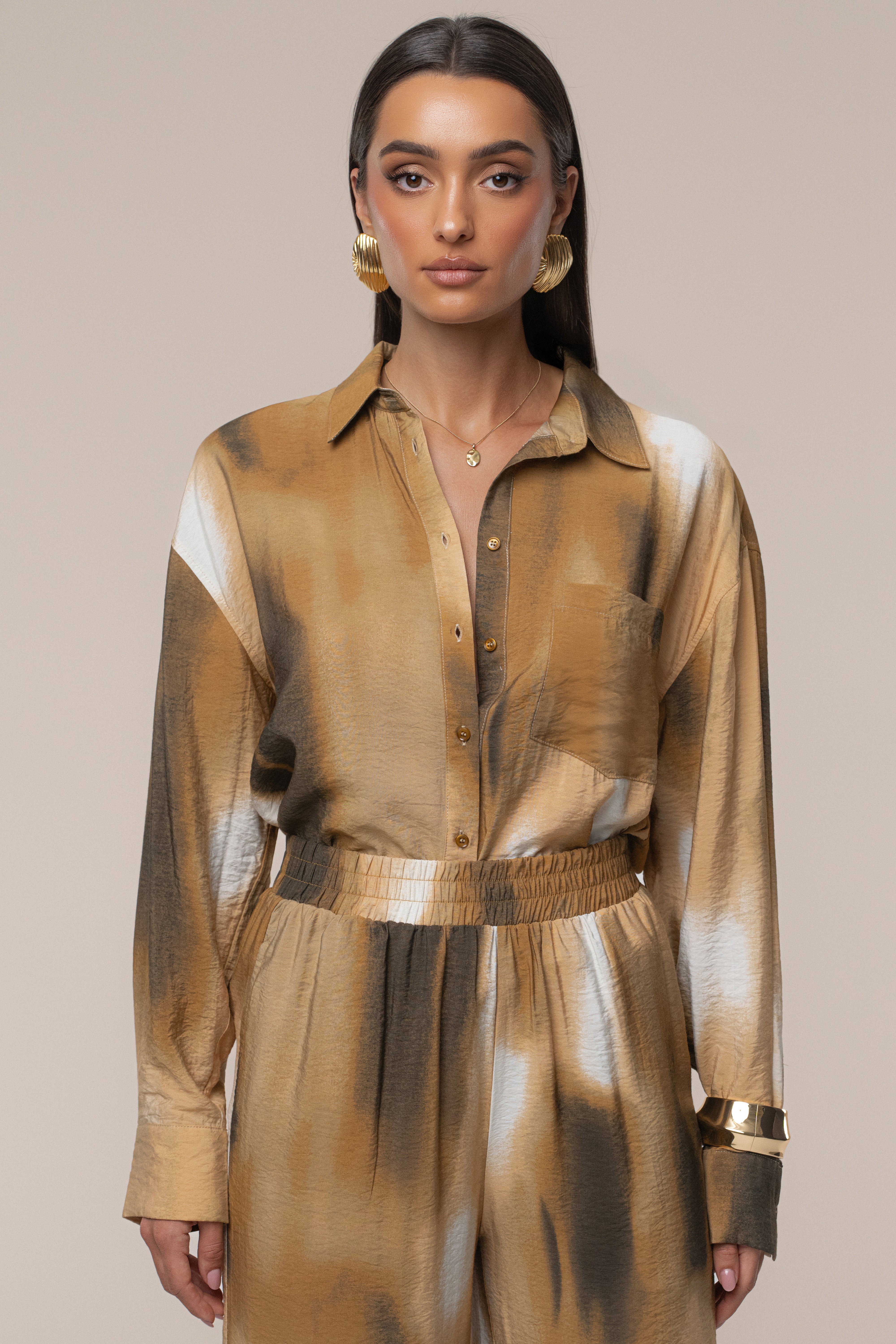 Brown Celestial Sands Blouse - JLUXLABEL