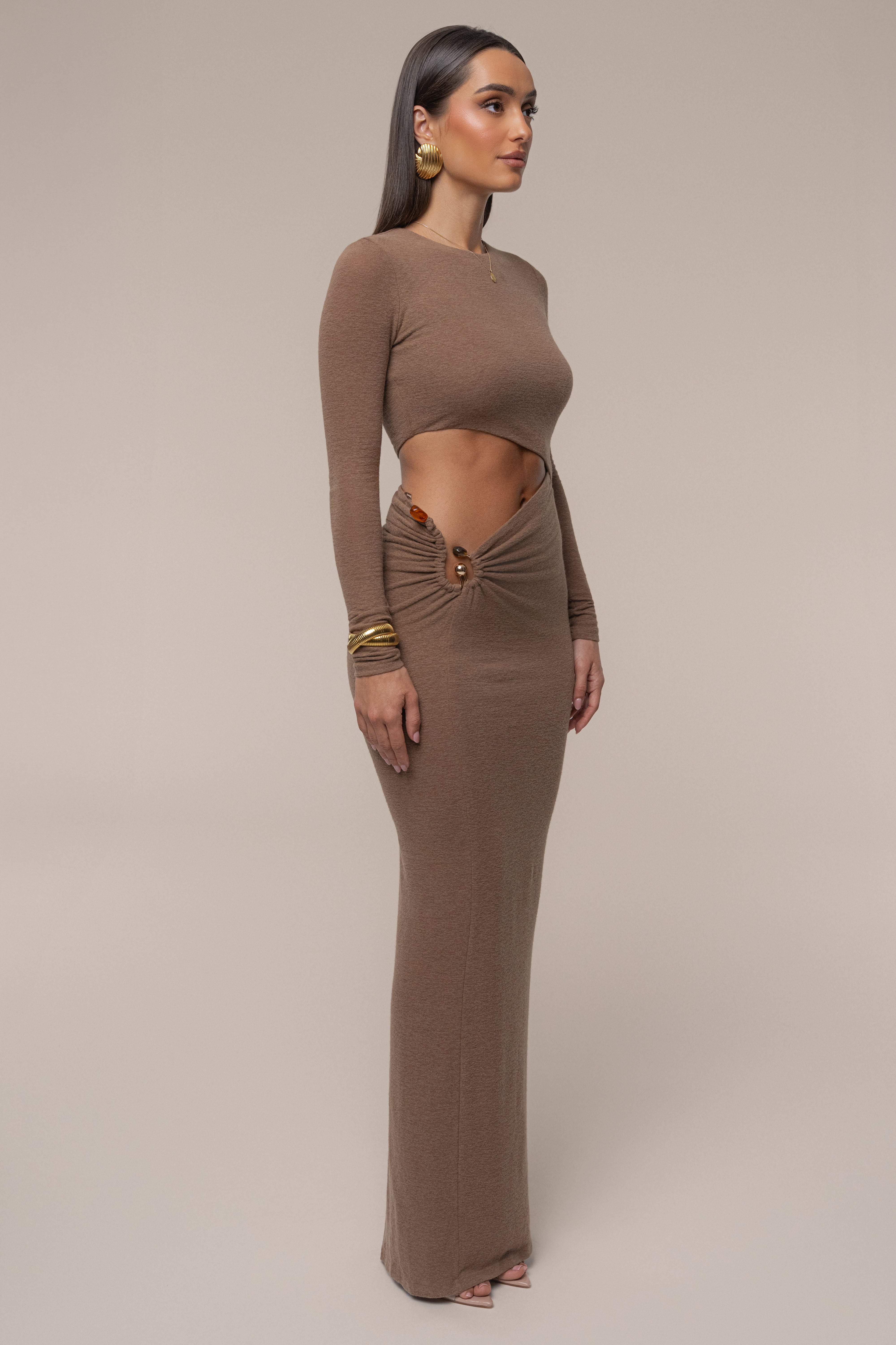 Chocolate Summer Romance Cutout Dress Chocolate Summer Romance Cutout Dress