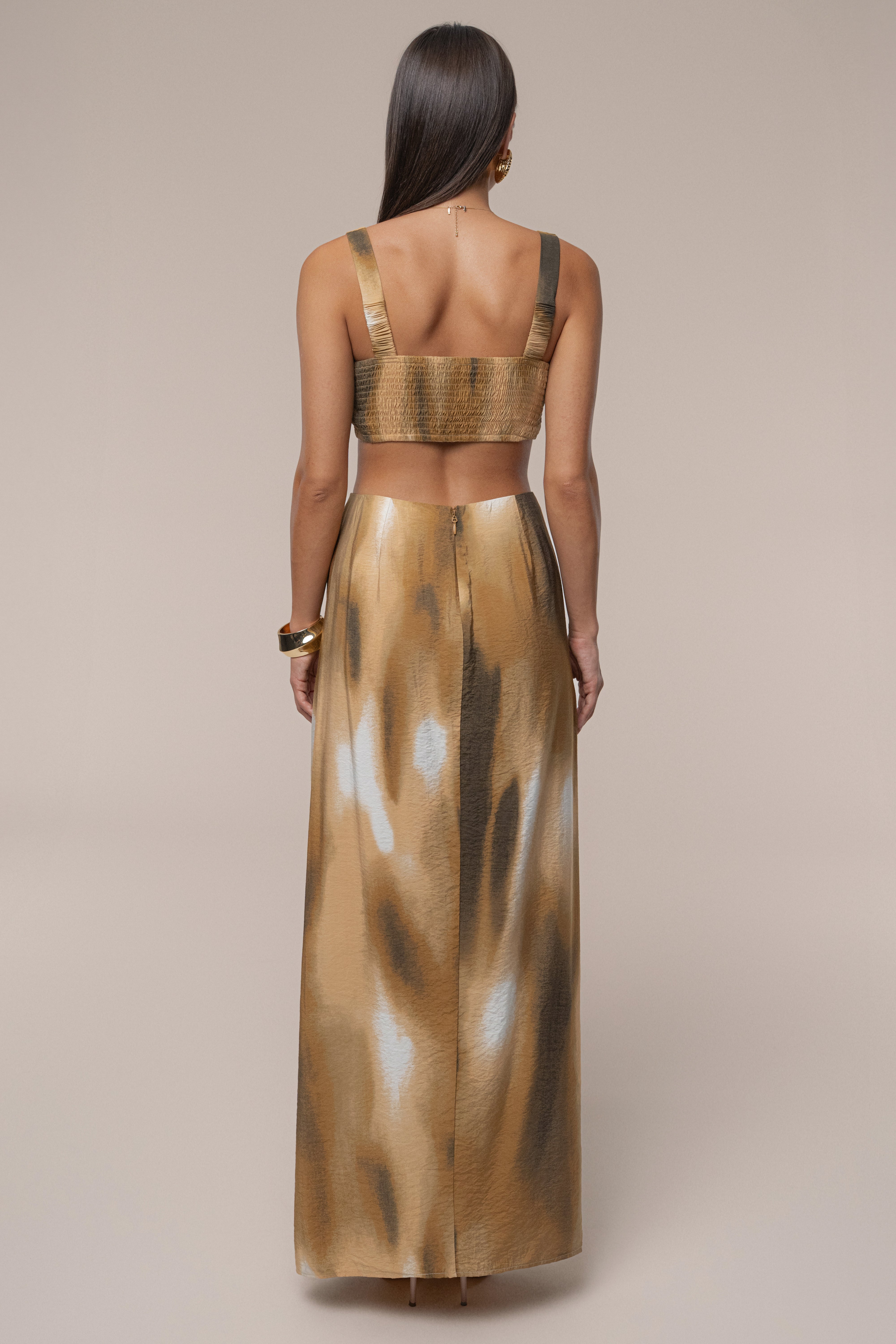 Brown Flowing Elegance Maxi Skirt - JLUXLABEL