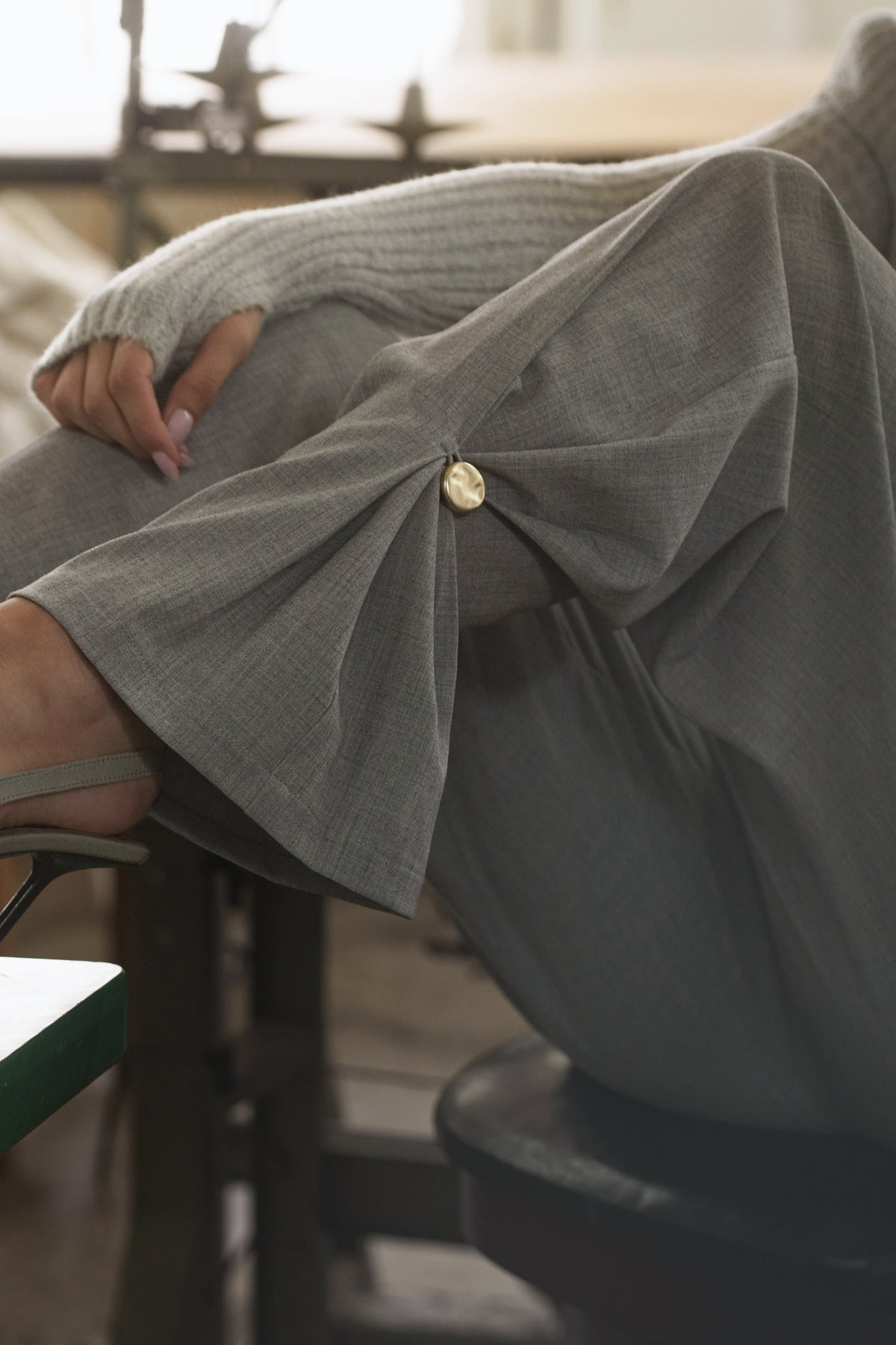 Grey Authority Pleat Trouser