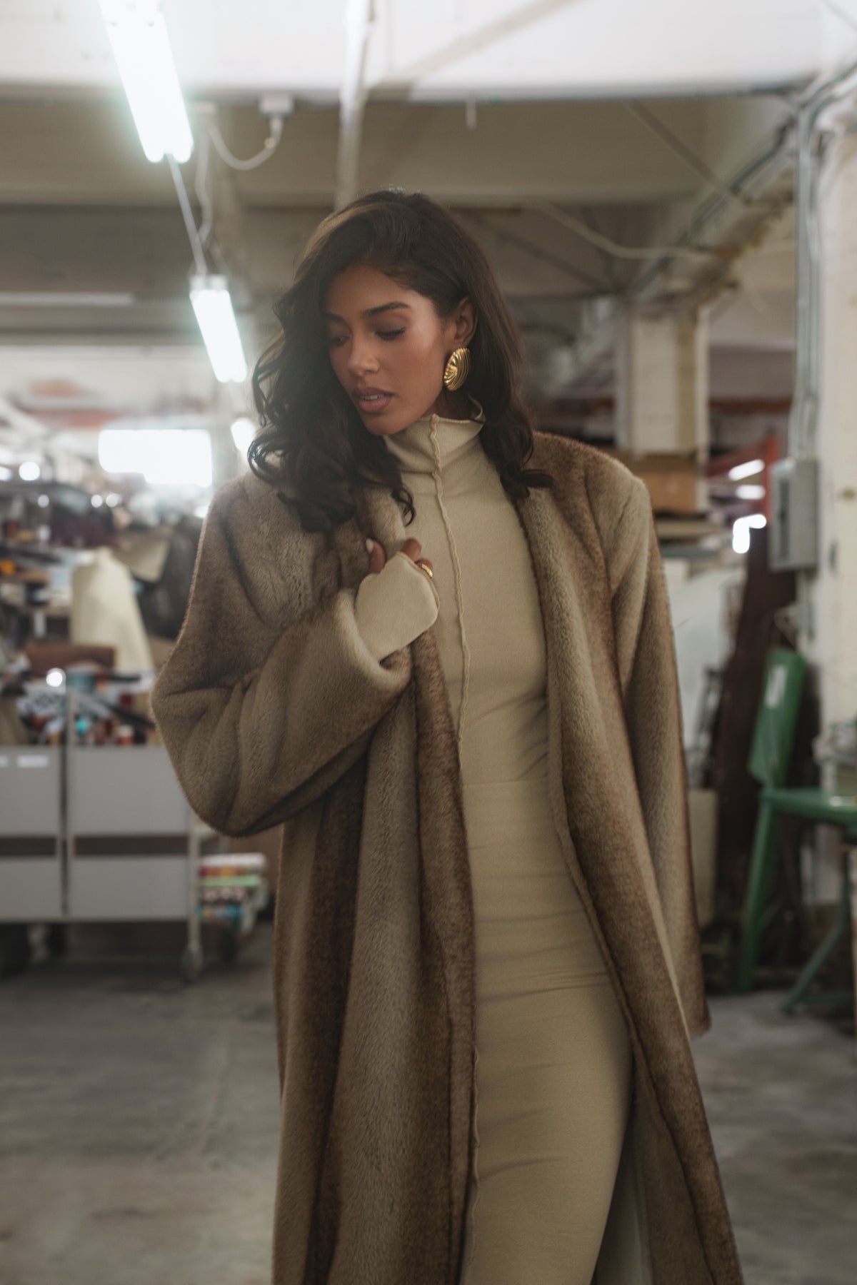 PRE-ORDER Brown Snowfall Faux Fur Coat