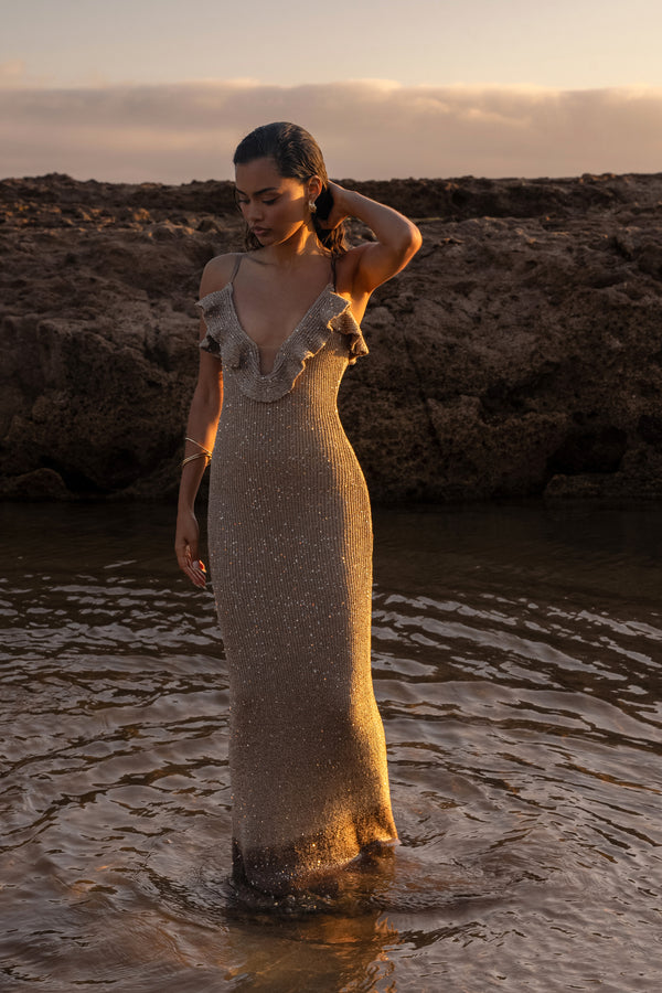 Pranella T Doha Black & Gold Maxi Summer Dress main image 0