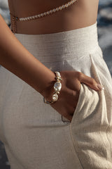 Gold Night Pearls Chain Bracelet