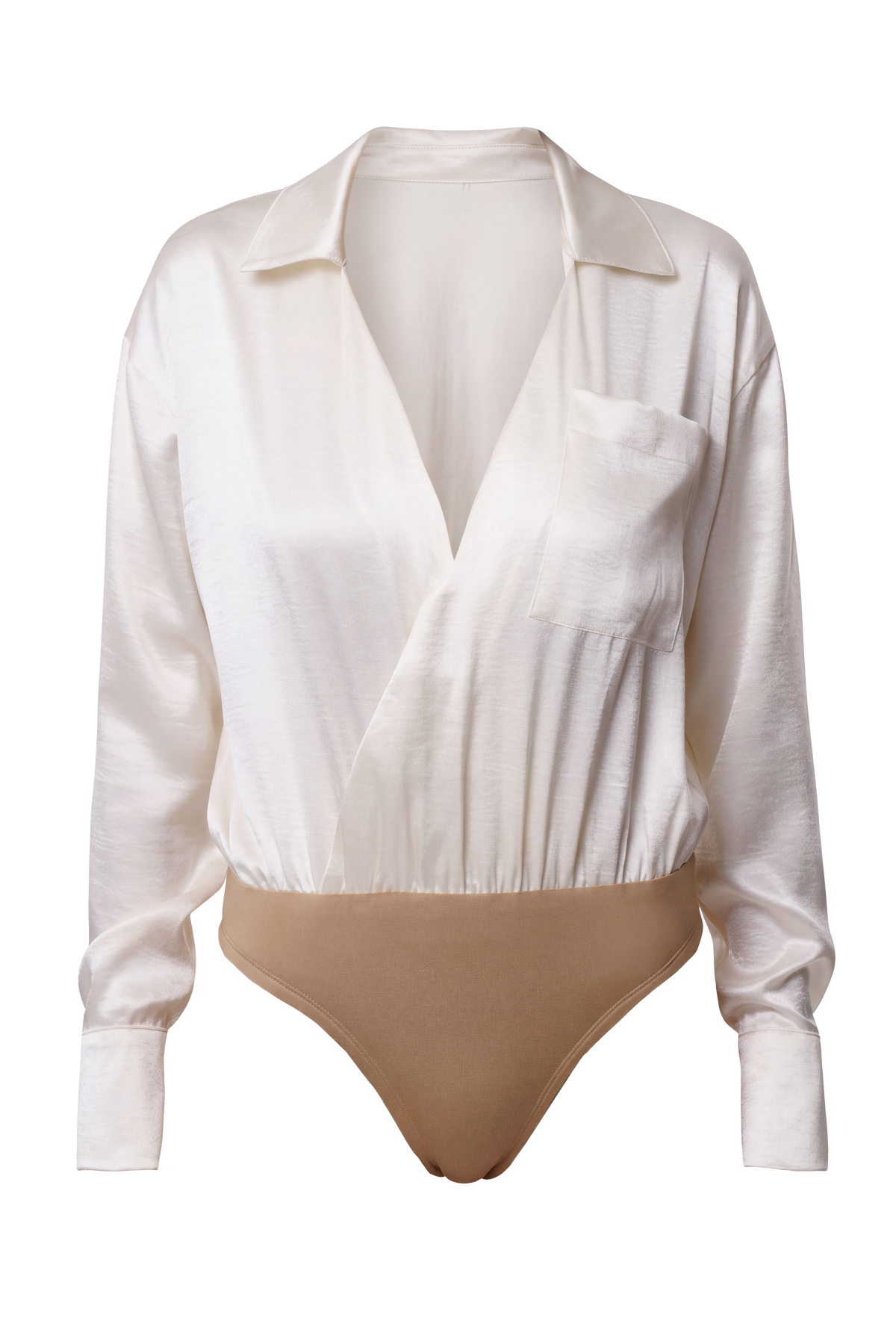 Ivory Dreamer Satin Bodysuit