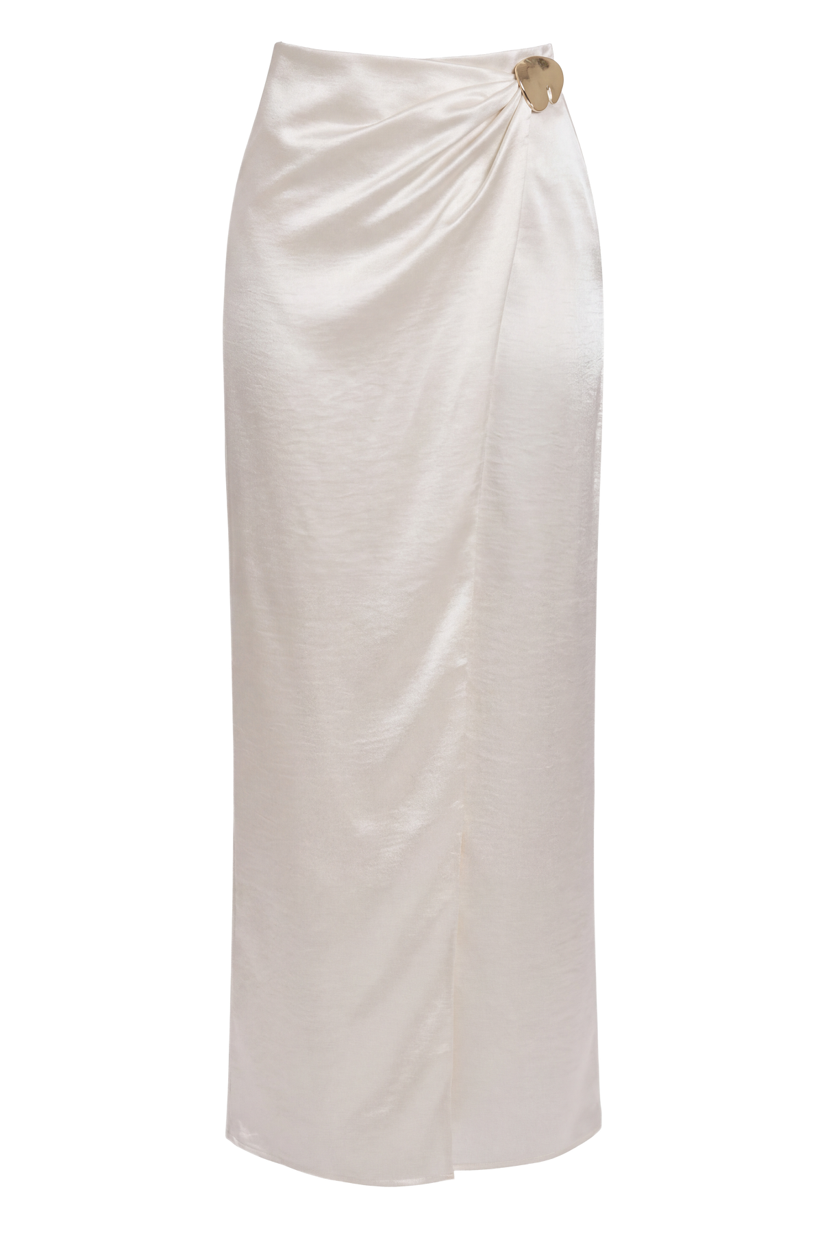 Ivory Dreamer Satin Maxi Skirt