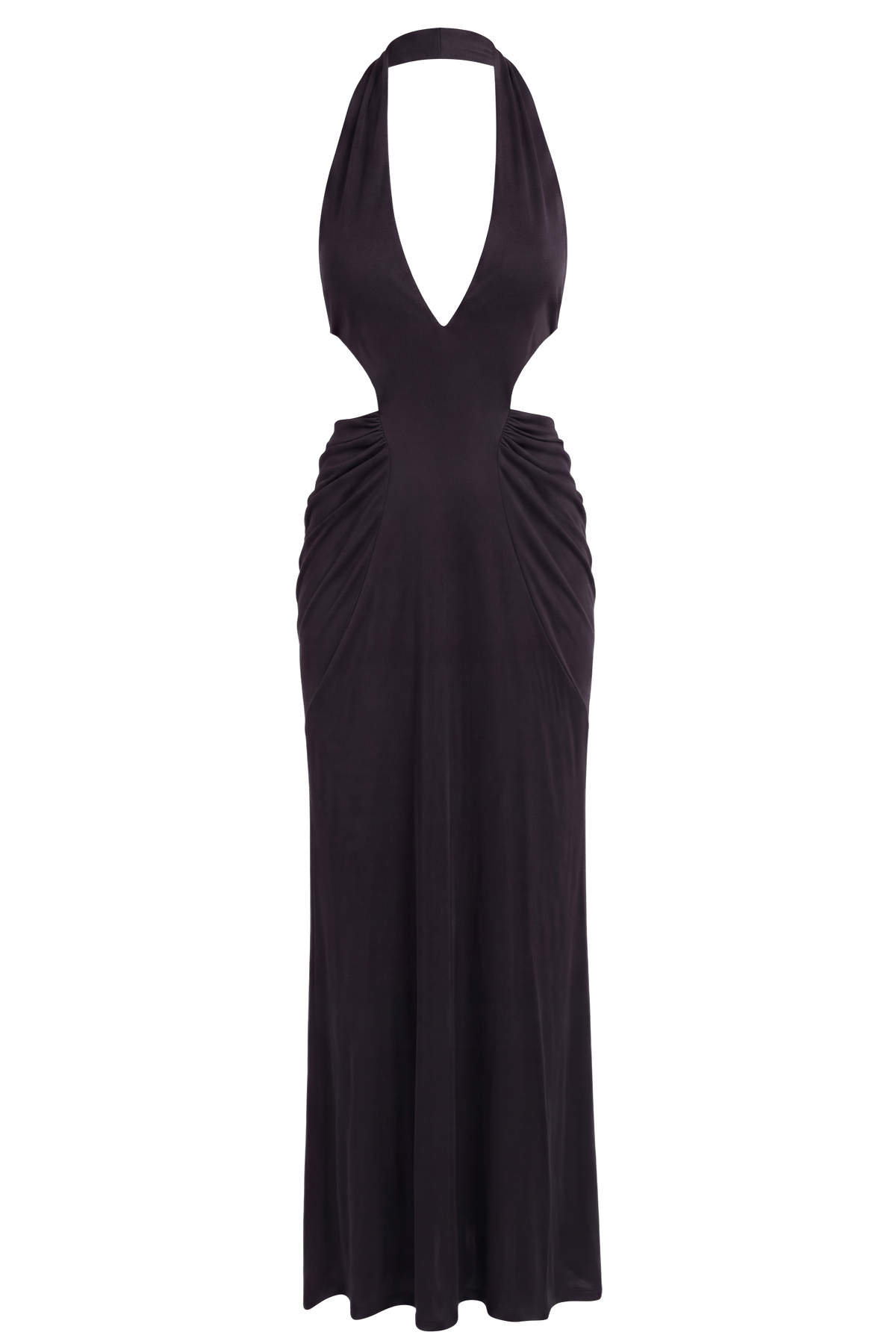 Black Belinda Halter Maxi Dress