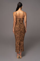 Leopard Make An Entrance Cowl Neck Dress - Feminine Force - JLUXLABEL