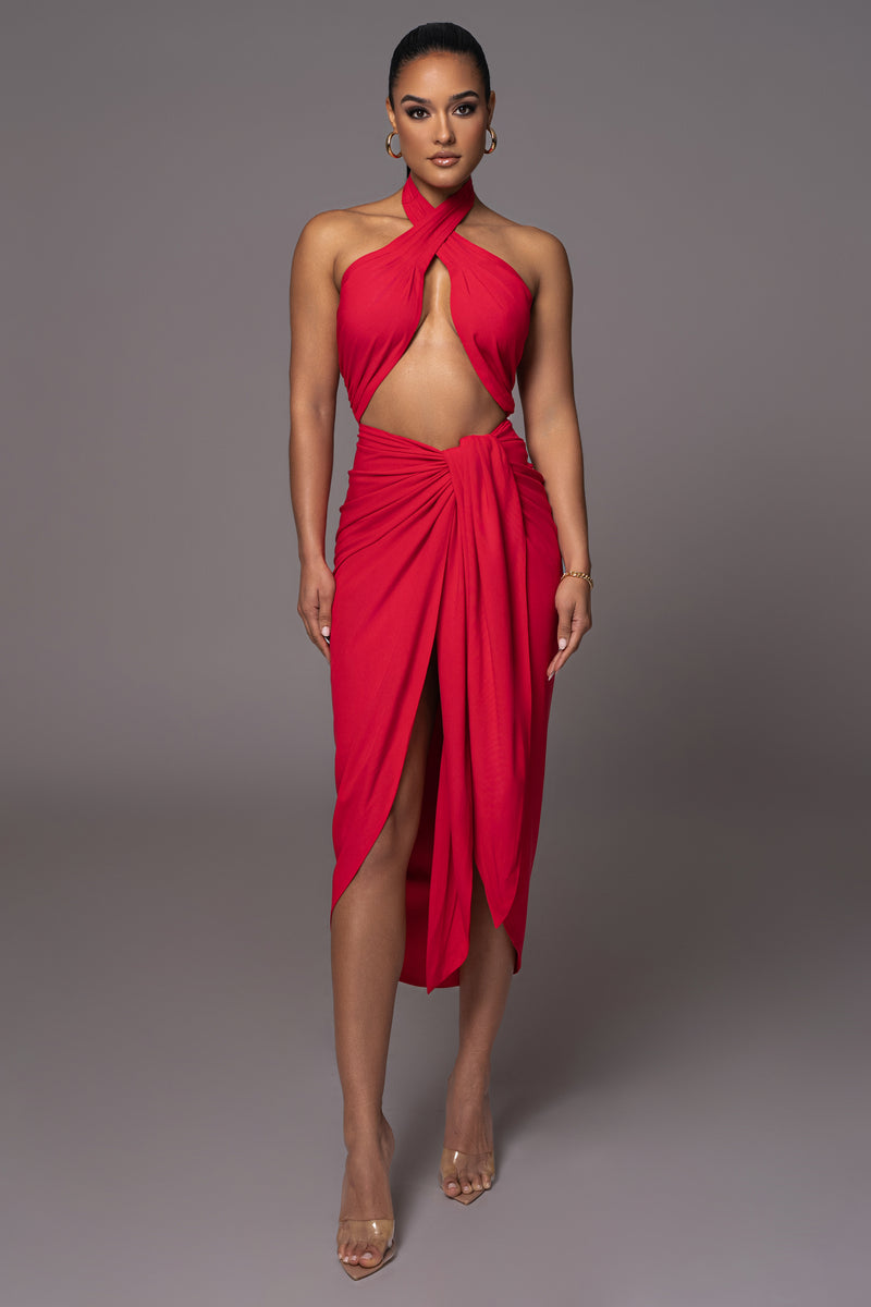 Natural Evita Linen Draped Dress