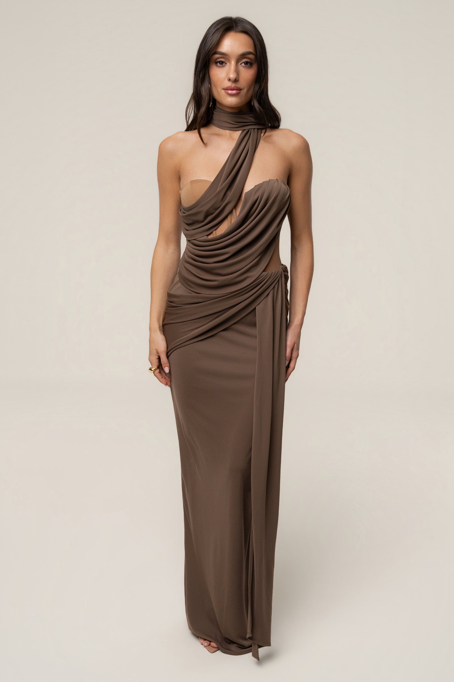 brown luxury dress Brown Velvet Mermaid Prom Dress Black Girls Luxury Gold Rhinestone Evening  Gowns