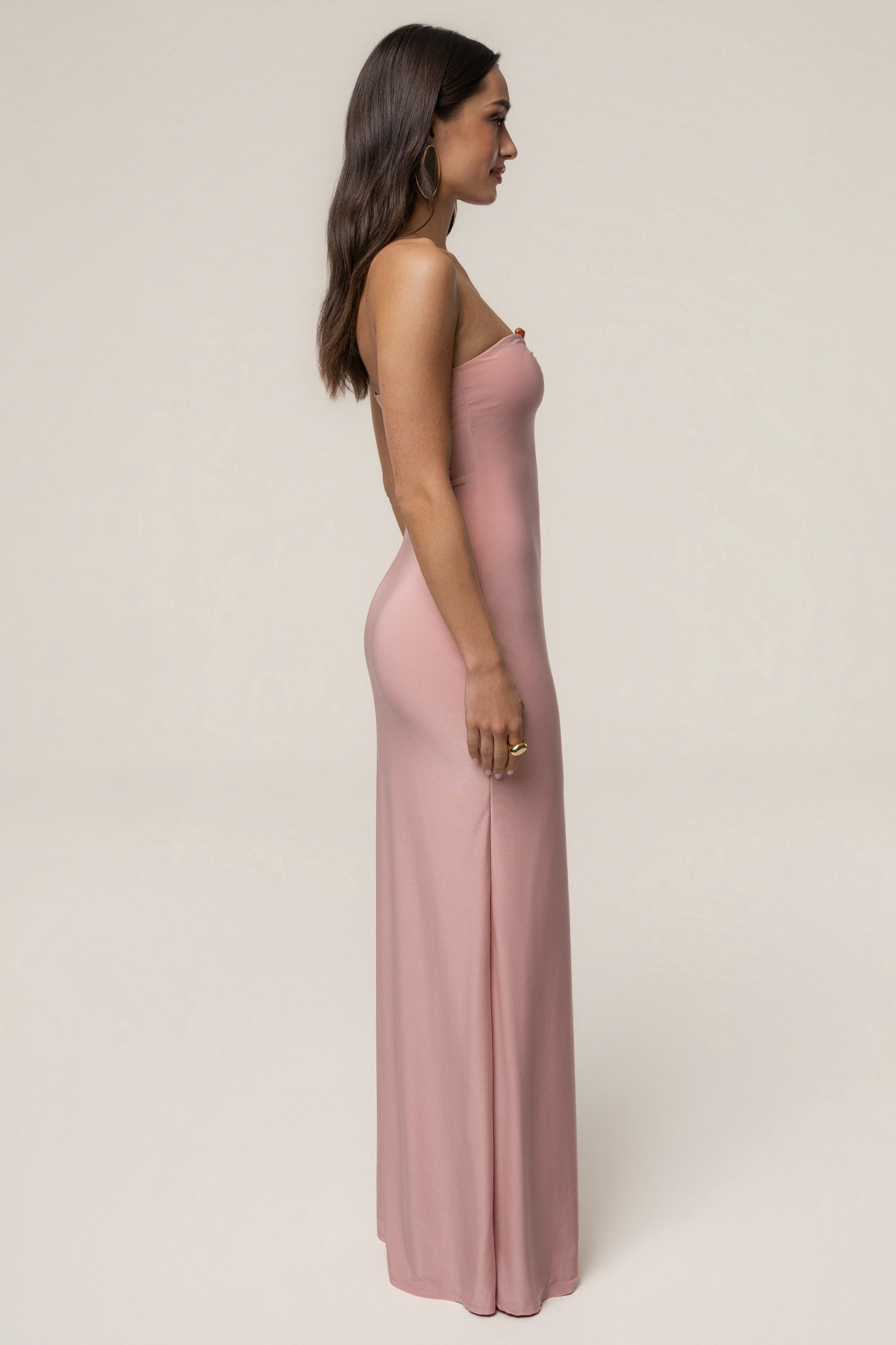 Dusty Rose Drift Serenity Maxi Dress - JLUXLABEL