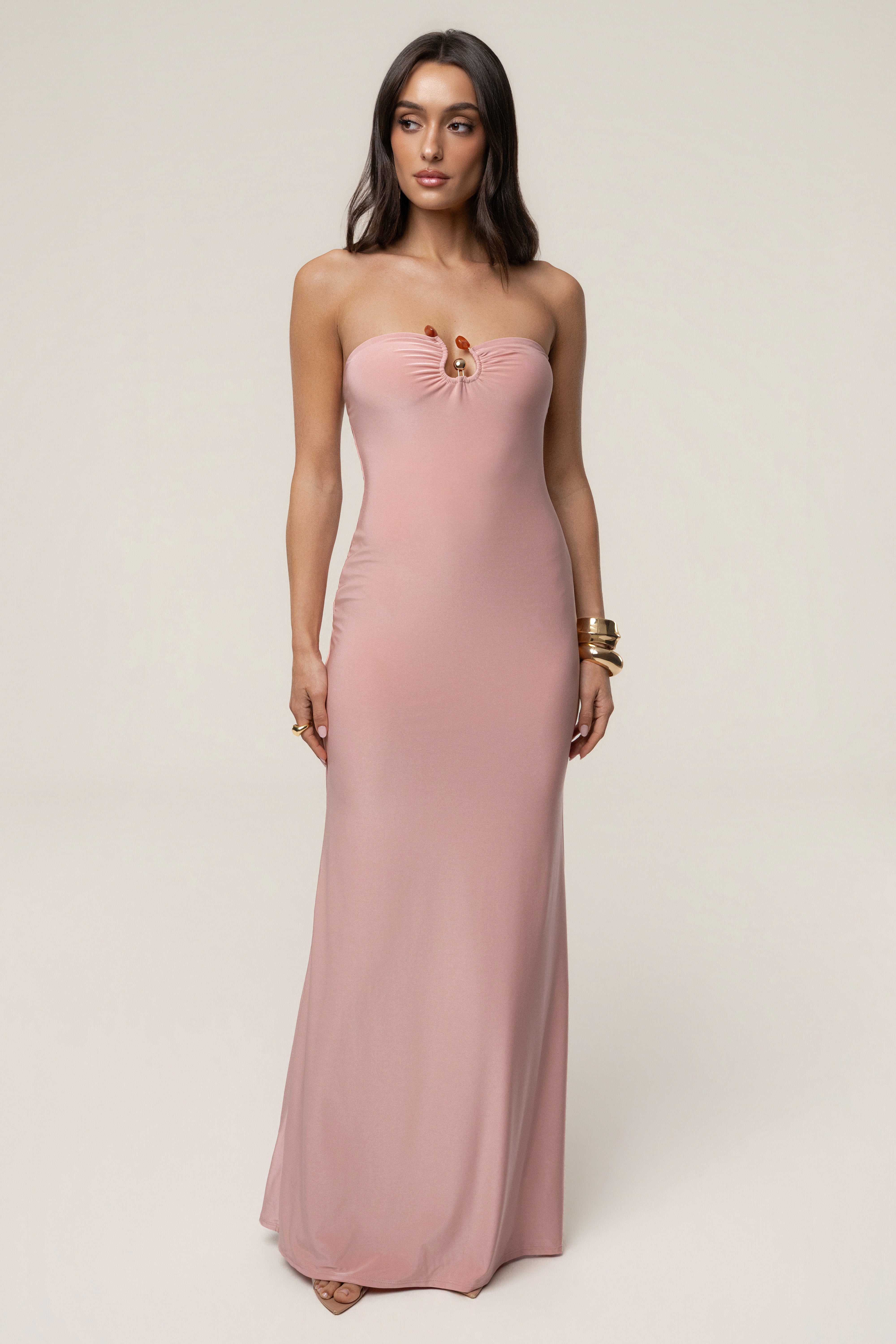 Dusty Rose Drift Serenity Maxi Dress - JLUXLABEL