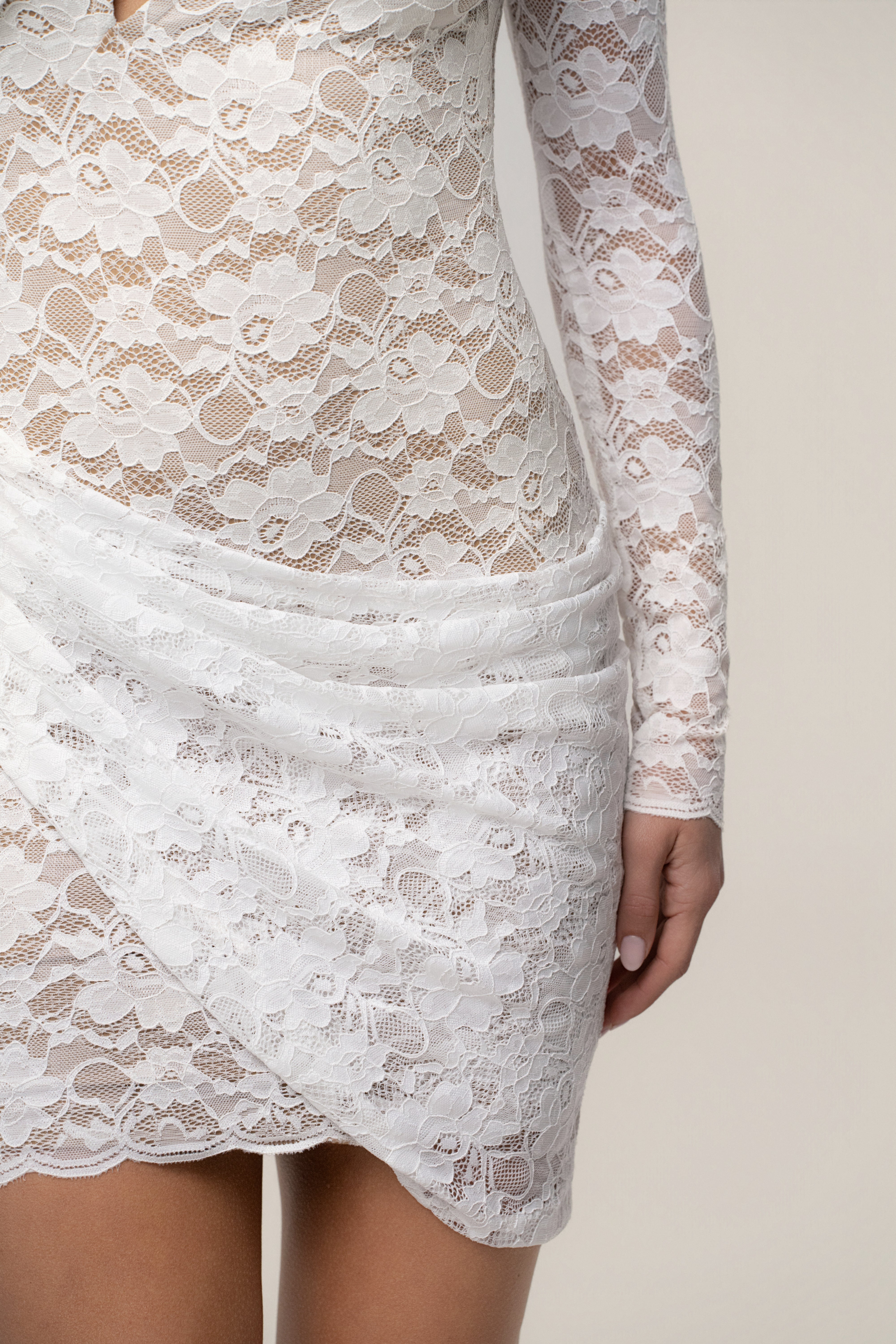 White Midnight Romance Lace Dress - JLUXLABEL