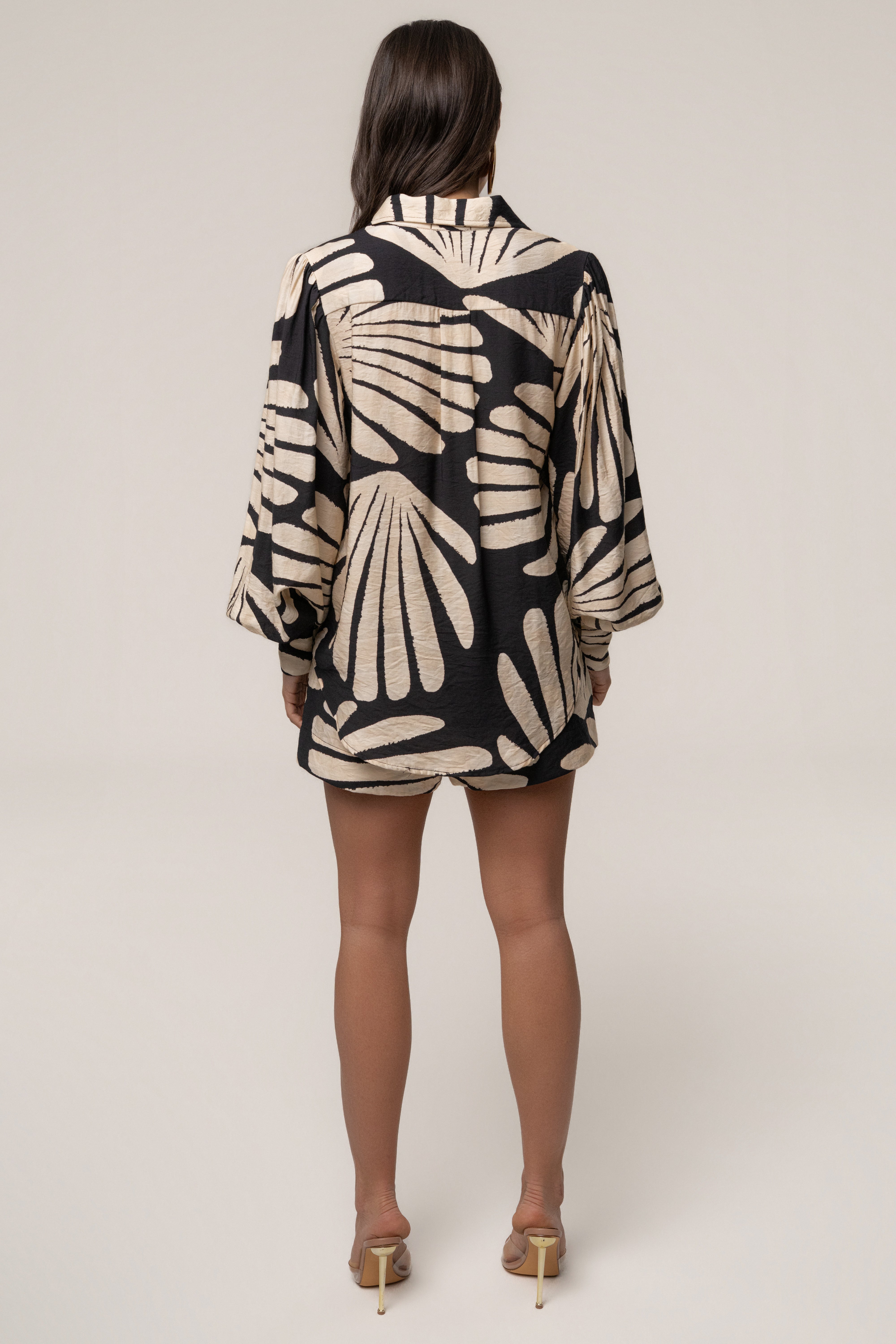 Black Print Lura Short Set - JLUXLABEL