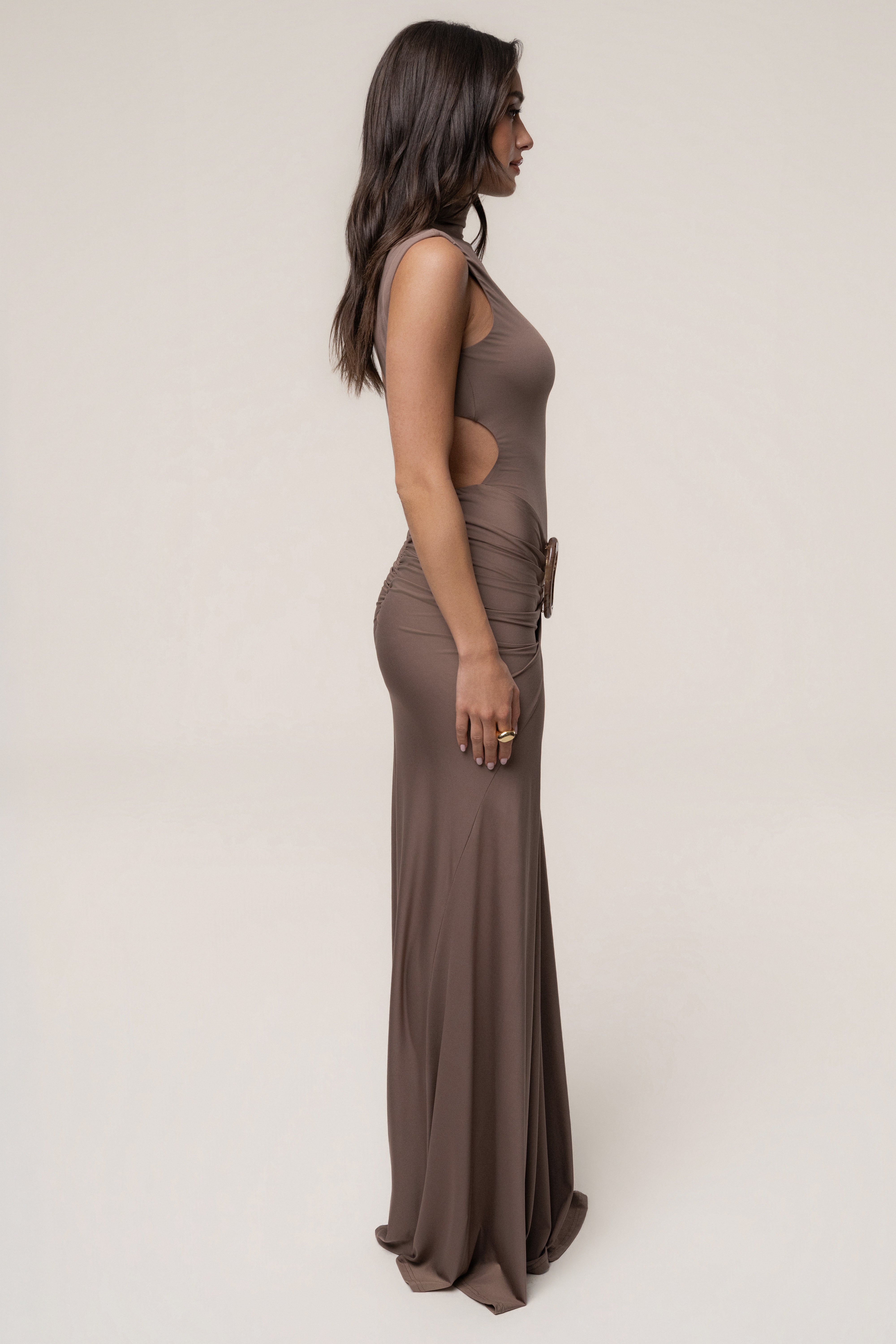 Mocha Kora Sleeveless Maxi Dress - JLUXLABEL