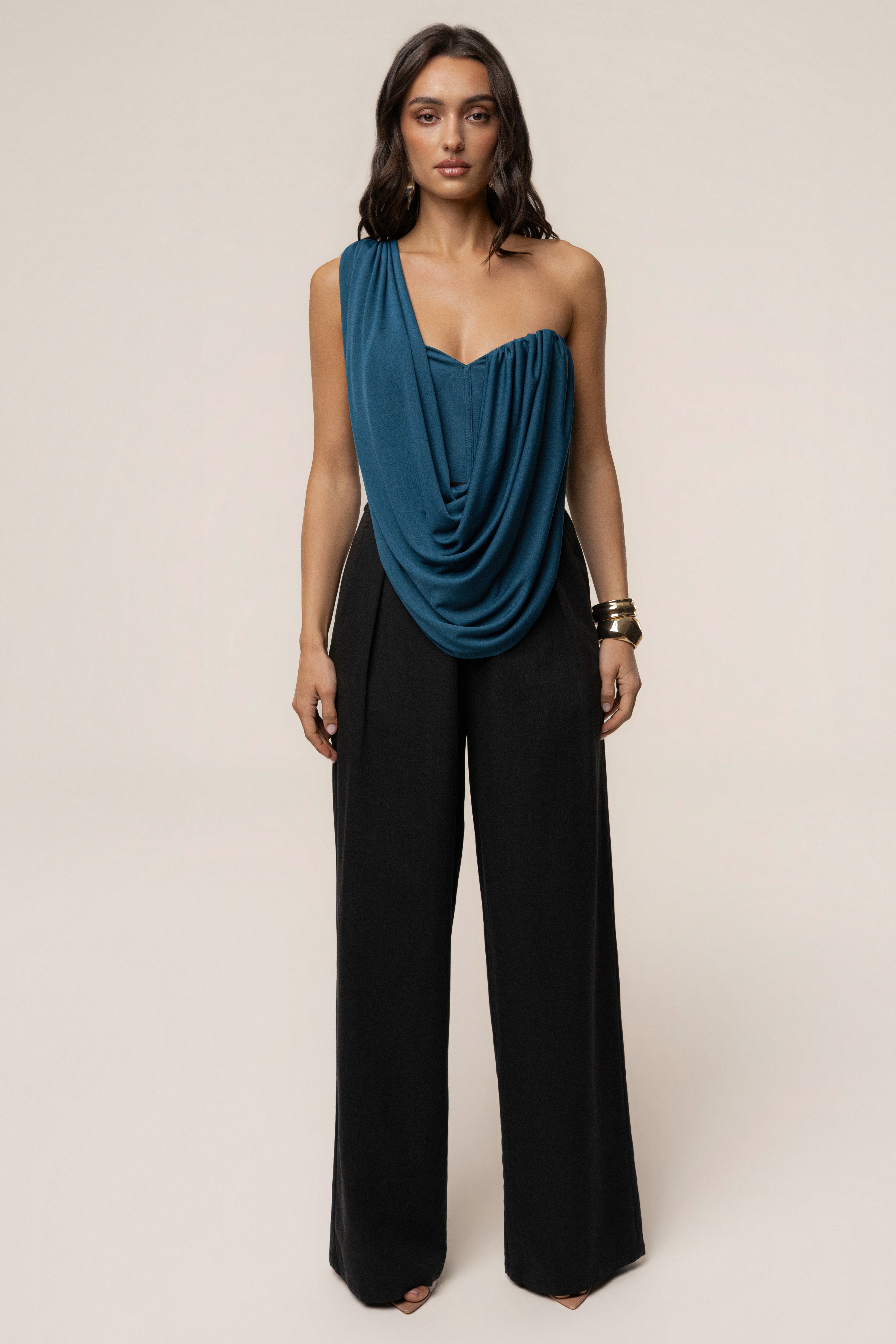 Dark Teal Night Bloom Bodysuit - JLUXLABEL