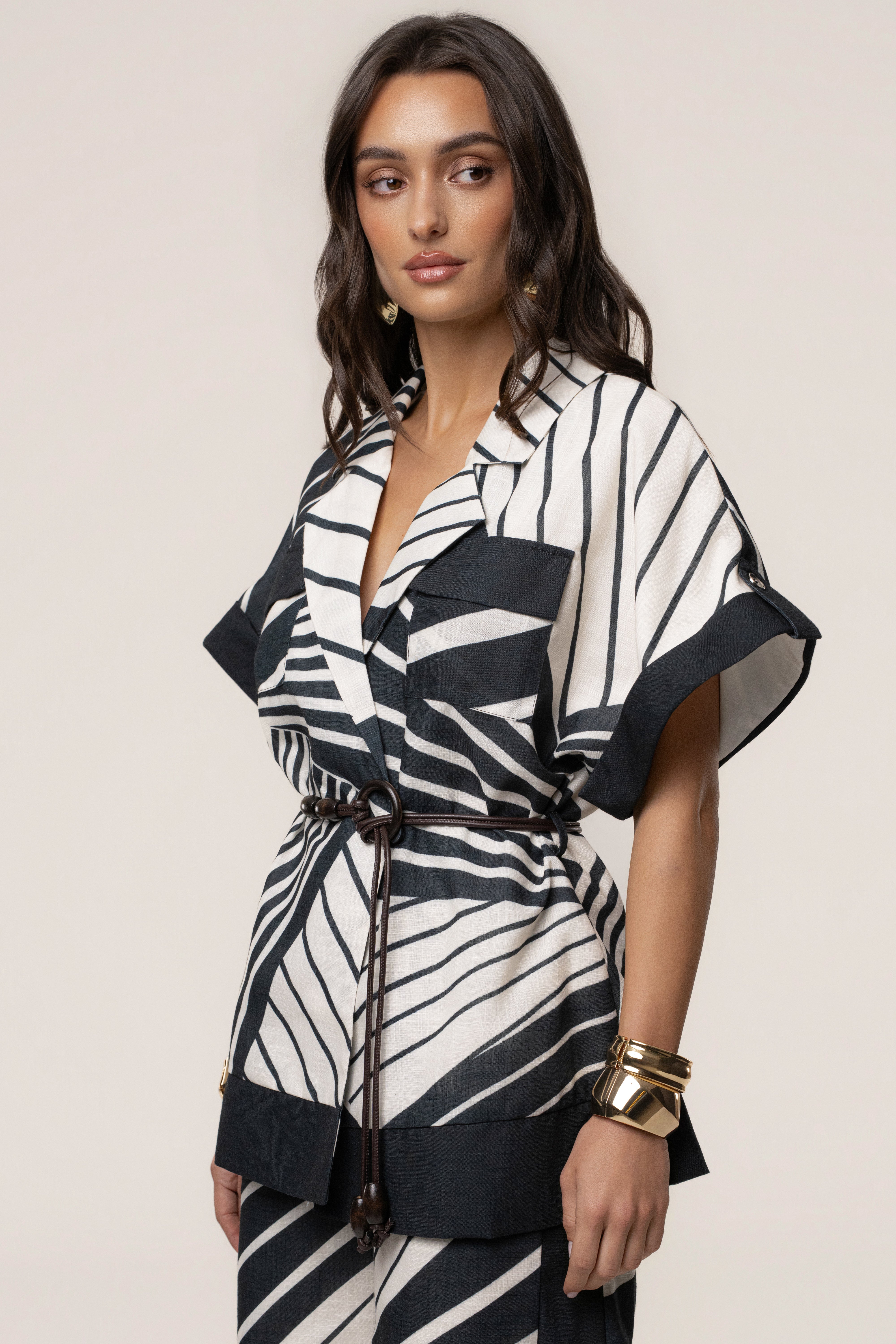 Black Abstract Sahara Pant Set - JLUXLABEL