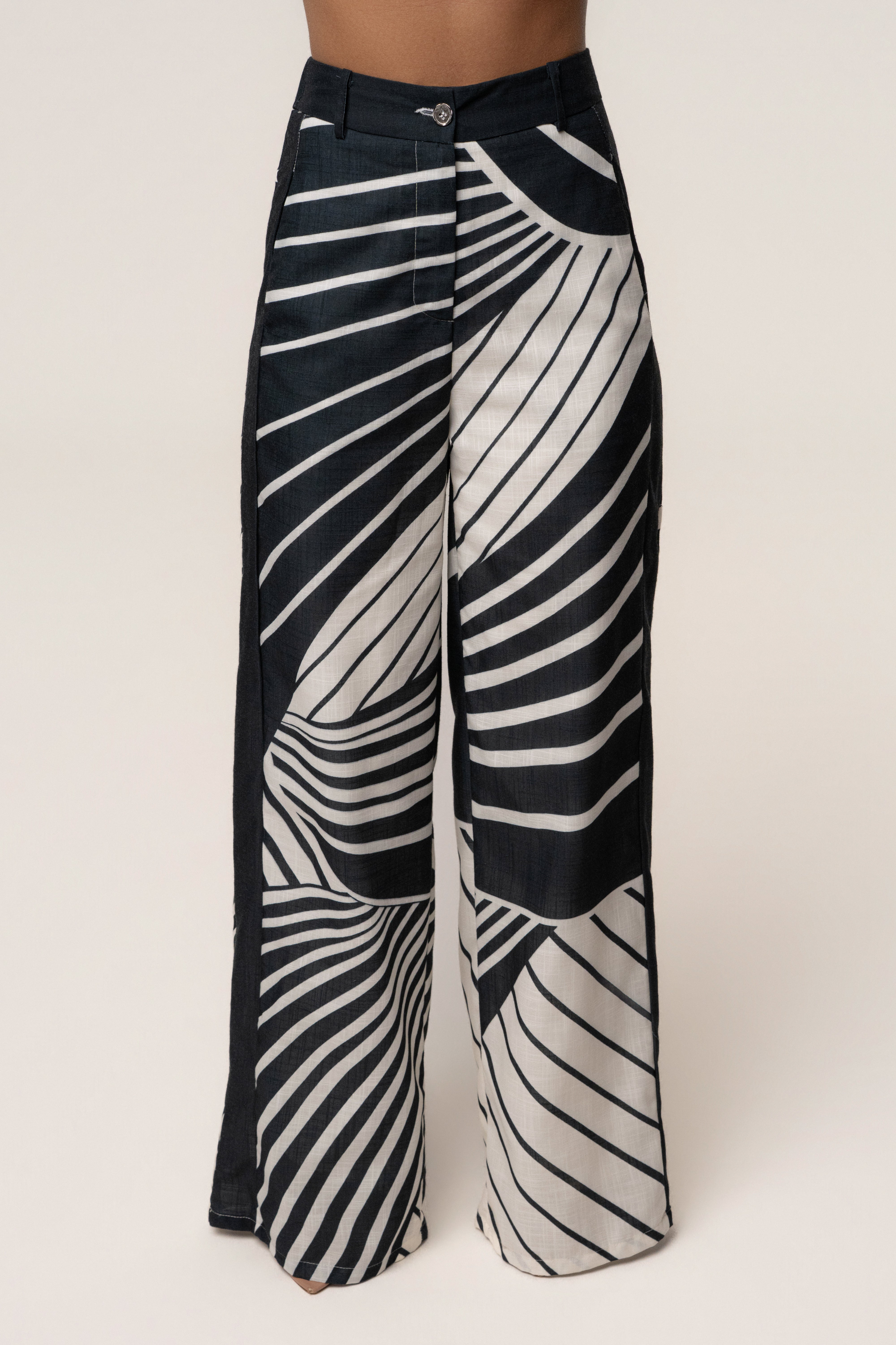 Black Abstract Sahara Pant Set - JLUXLABEL